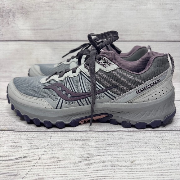 Saucony Excursion TR14 Womens Gray Purple Trail Running Shoes Sneakers Size 8.5 - Picture 1 of 5
